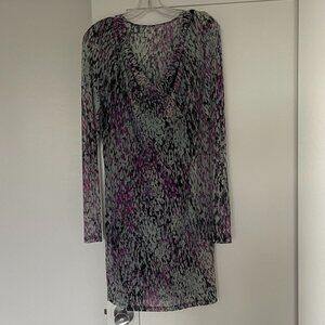 Saks Fifth Avenue Long Sleeve Printed Dress Size: 4